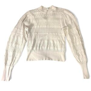 Abercrombie & Fitch Cream Textured Knit Sweater